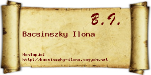 Bacsinszky Ilona névjegykártya