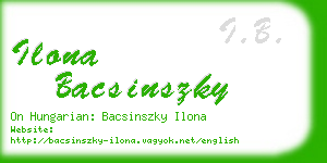 ilona bacsinszky business card